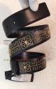 Perfect Replica Versace Gold Buckle And Pattern Gold Diamonds Black Leather Belt (5)_th.jpg